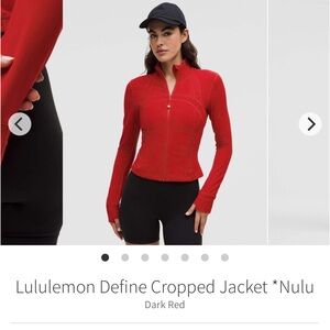 🆕 DARK RED!! - NWT lululemon define cropped jacket *nulu SIZE 4